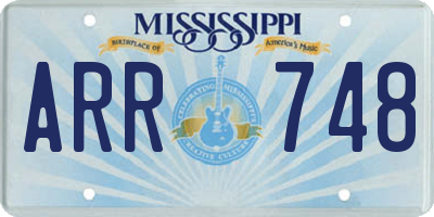 MS license plate ARR748