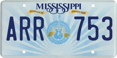 MS license plate ARR753