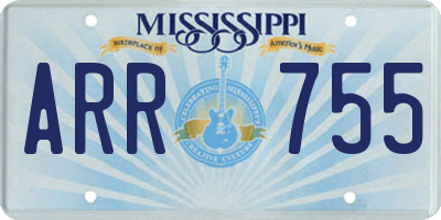 MS license plate ARR755
