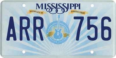 MS license plate ARR756