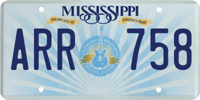 MS license plate ARR758