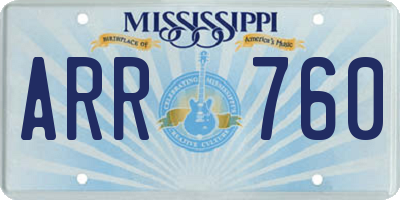 MS license plate ARR760