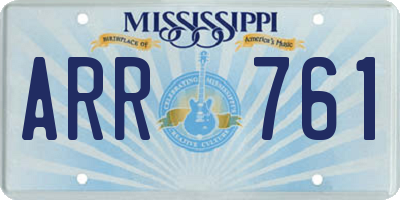 MS license plate ARR761