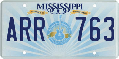 MS license plate ARR763