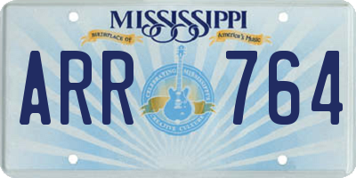 MS license plate ARR764