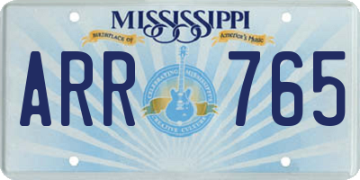 MS license plate ARR765