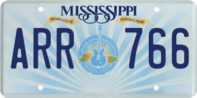 MS license plate ARR766