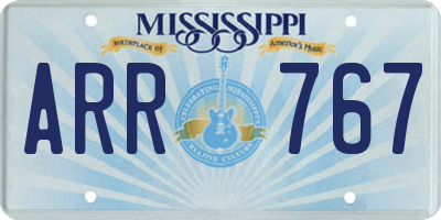 MS license plate ARR767