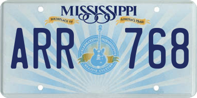MS license plate ARR768