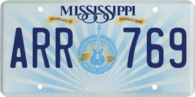 MS license plate ARR769
