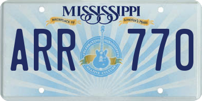 MS license plate ARR770