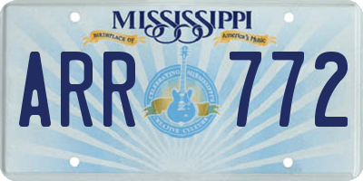 MS license plate ARR772