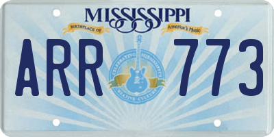 MS license plate ARR773
