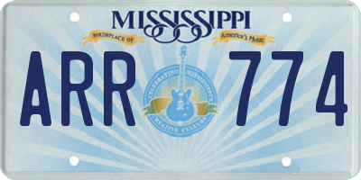 MS license plate ARR774