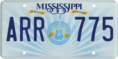 MS license plate ARR775