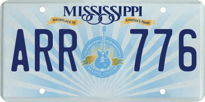MS license plate ARR776
