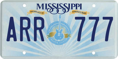 MS license plate ARR777