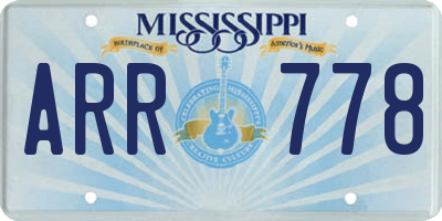 MS license plate ARR778