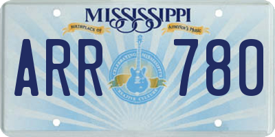 MS license plate ARR780