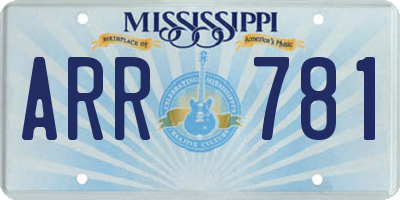 MS license plate ARR781