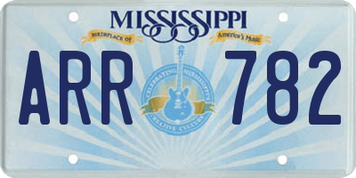MS license plate ARR782