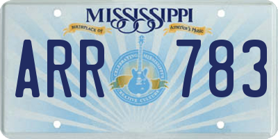 MS license plate ARR783