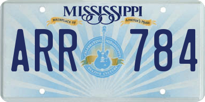 MS license plate ARR784