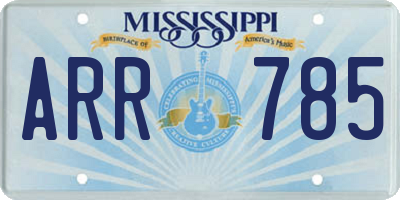 MS license plate ARR785