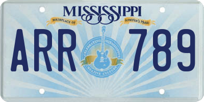 MS license plate ARR789