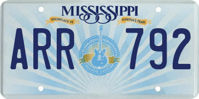 MS license plate ARR792