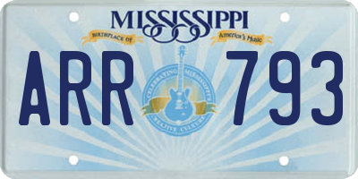 MS license plate ARR793