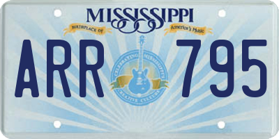 MS license plate ARR795