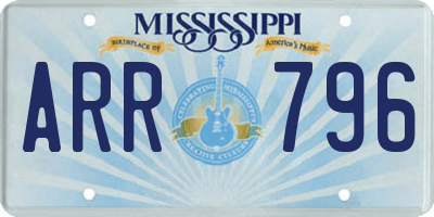 MS license plate ARR796