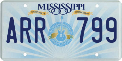 MS license plate ARR799