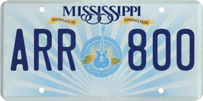 MS license plate ARR800