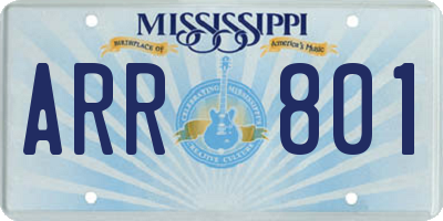 MS license plate ARR801