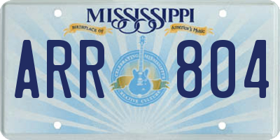 MS license plate ARR804