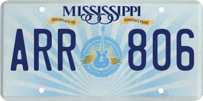 MS license plate ARR806