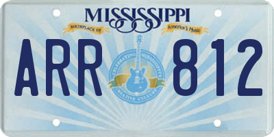 MS license plate ARR812
