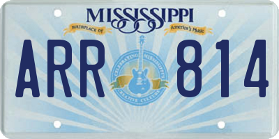 MS license plate ARR814