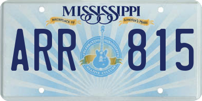 MS license plate ARR815