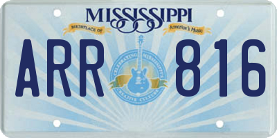 MS license plate ARR816
