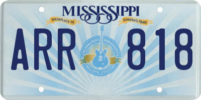 MS license plate ARR818