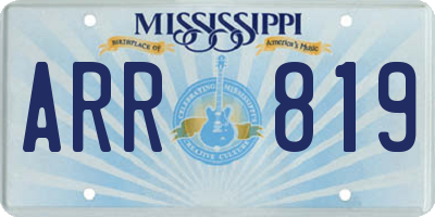 MS license plate ARR819