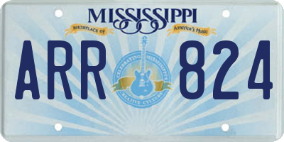 MS license plate ARR824