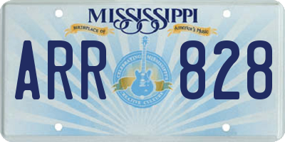 MS license plate ARR828