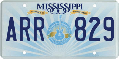 MS license plate ARR829