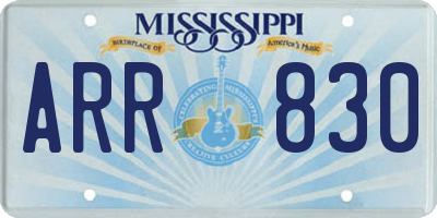 MS license plate ARR830