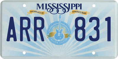 MS license plate ARR831