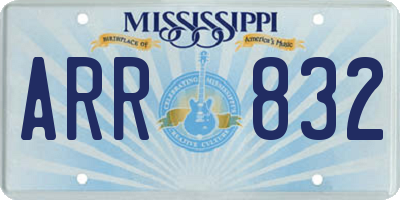 MS license plate ARR832